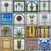 Custom Size Stained Glass Window Film Frosted Privacy Static Cling Retro Prairie Matte Stickers Shower Kitchen Office Home Decor