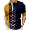 Men'S Casual 3D Digital Printing Short Sleeve Zipper Polo Shirt Men'S Clothing