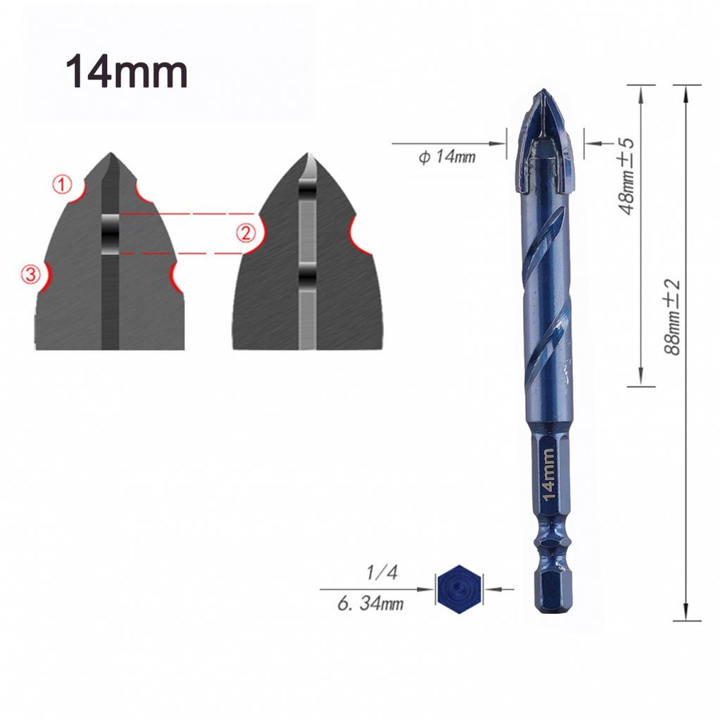Eccentric Drill Bit Glass Tile Drill Bit Triangular Spiral Drill