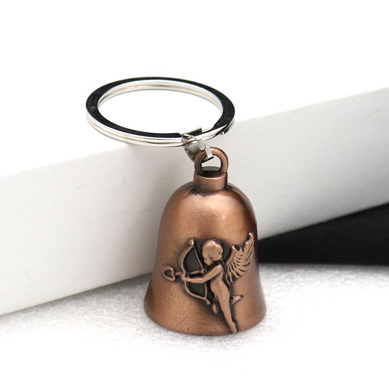 Retro Metal Jewelry Keychain with Bell Pendant - Car and Bag Decoration