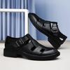 Brand 2024Summer Hollow Genuine Leather Outdoor Walking Shoes Cool Antiskid Casual Business Sandals Comfy Breathable Men Sandals