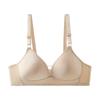 No steel ring bra smooth surface thin cup gathering anti-light three-breasted middle-aged and elderly bra factory