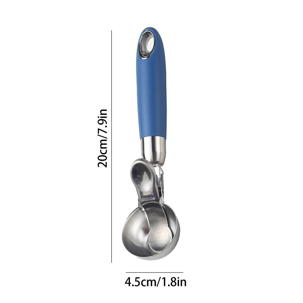 Ice Cream Scoop Stainless Steel Pop-Top Fruit Baller Scoop Stainless Steel Pop-Top Cantaloupe Baller Spoon Dishwasher Safe For