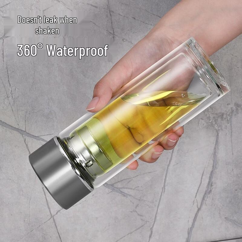 Borosilicate Double-Layer Glass Tea Infuser Bottle