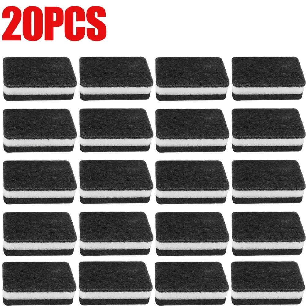 5/50PCS Thickened Sponge Black Clip White Double-sided Household Kitchen Restaurant Cleaning Dishwashing Cloth Rag Pot Brush