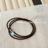 New 2024 Women's High Elasticity Crystal Hair Tie with Leather Cover