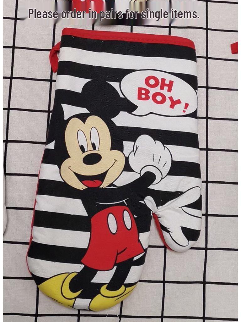 Minnie & Mickey Mouse Cartoon Heat-Resistant Gloves for Kitchen Baking and Microwave Use
