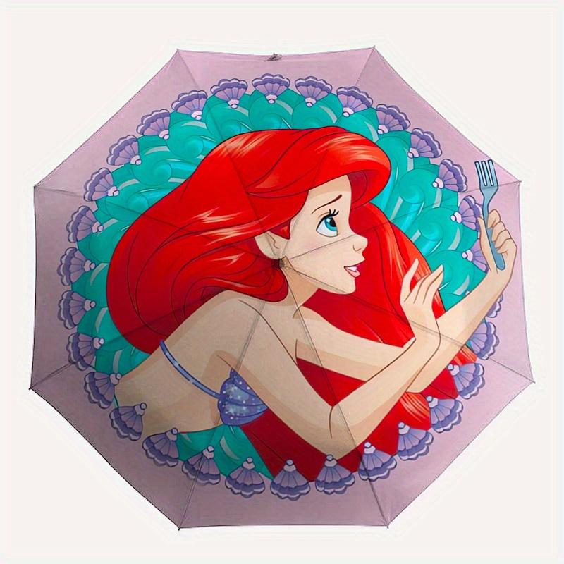 Mermaid,Ariel Automatic Umbrella - Tri-fold Portable Umbrella, Best Holiday Gift for Men and Women, Durable Iron Frame, Playful Design, Stur