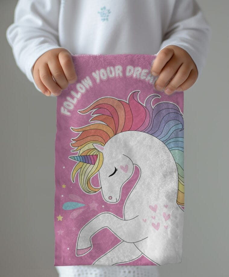 30x50 unicorn kindergarten towel 100% cotton