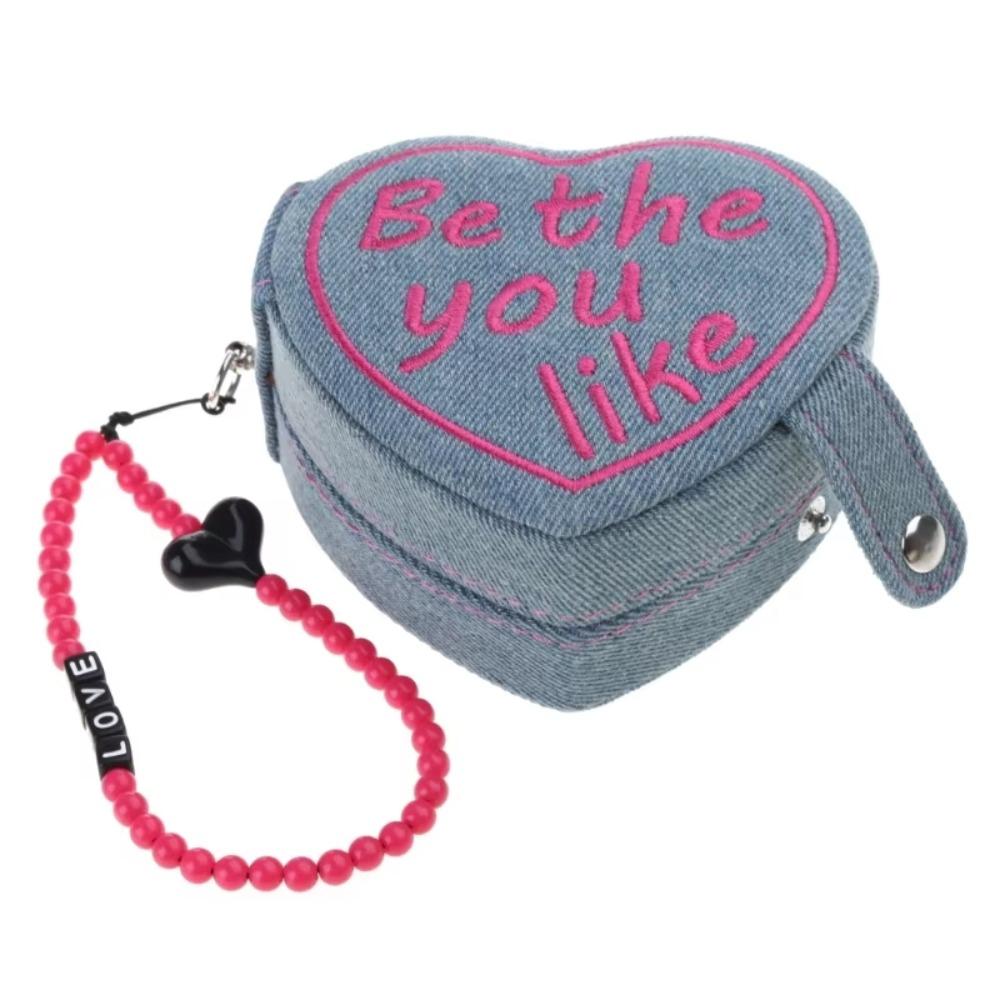 

Косметичка в стиле ретро в форме сердца, держатель для украшений, портативная мини-шкатулка для украшений, для путешествий синий