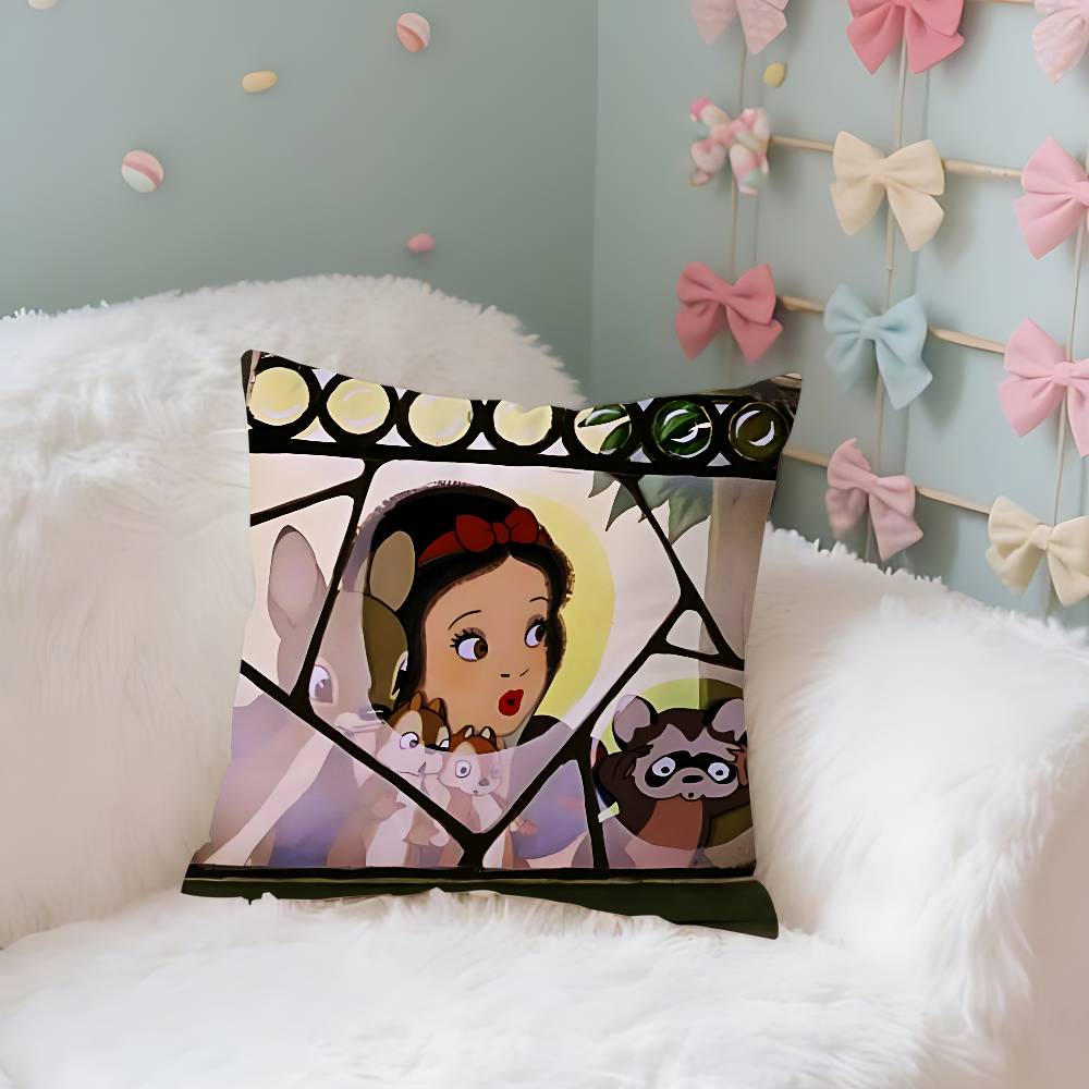 

Classic Anime SsnowWhiteS Cute Case Plush Fabric Soft Pillowcase Double Sided Print Cushion Cover Household Gifts 40X40cm