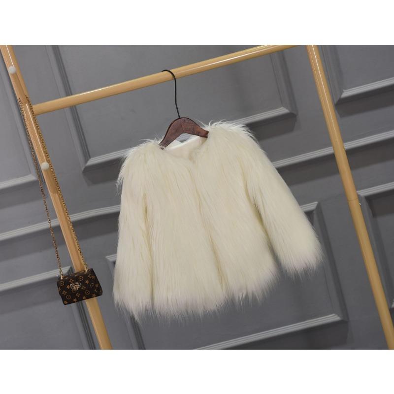 

Women s White Faux Fox Fur Cropped Jacket Open Front Warm Winter Coat XS білий