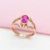 Russia 585 Purple Gold Plated Rose Gold Color Gold 18K Red Stone Ring Exquisite Fashion Personality Niche Women