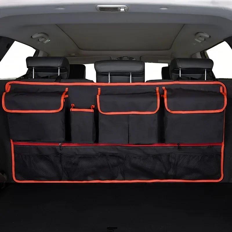 SUV truck upgrade rear seat storage bag, SUV trunk storage device, SUV rear seat suspension storage device, with 4 pockets