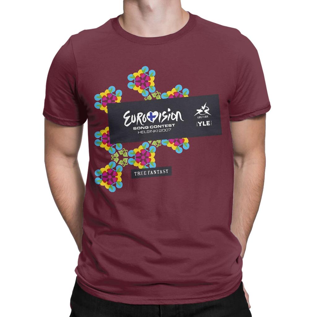 Pánske tričká Eurovision Song Contest 2007 Čistá bavlna Zábavné tričká s krátkym rukávom a okrúhlym výstrihom Originálne tričko