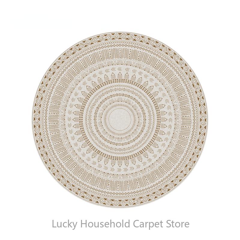 Morocco Round Carpet Lounge Chair Area Rug Soft Non-slip Light Color Living Room Decoration Carpets Washable Cloakroom Floor Mat