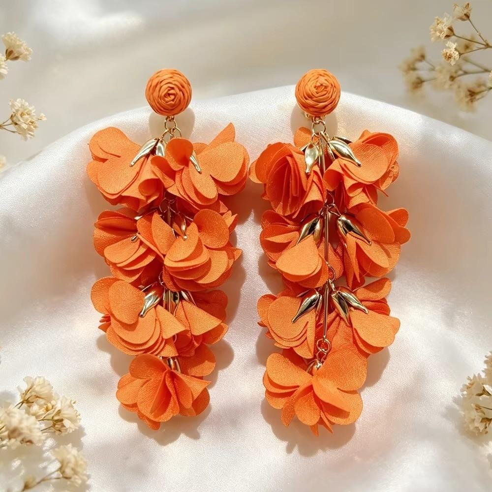 Orecchini a Clip Stile Etnico Design Colorato Orecchini Senza Foratura Orecchini a Fiore Per Donna Regalo