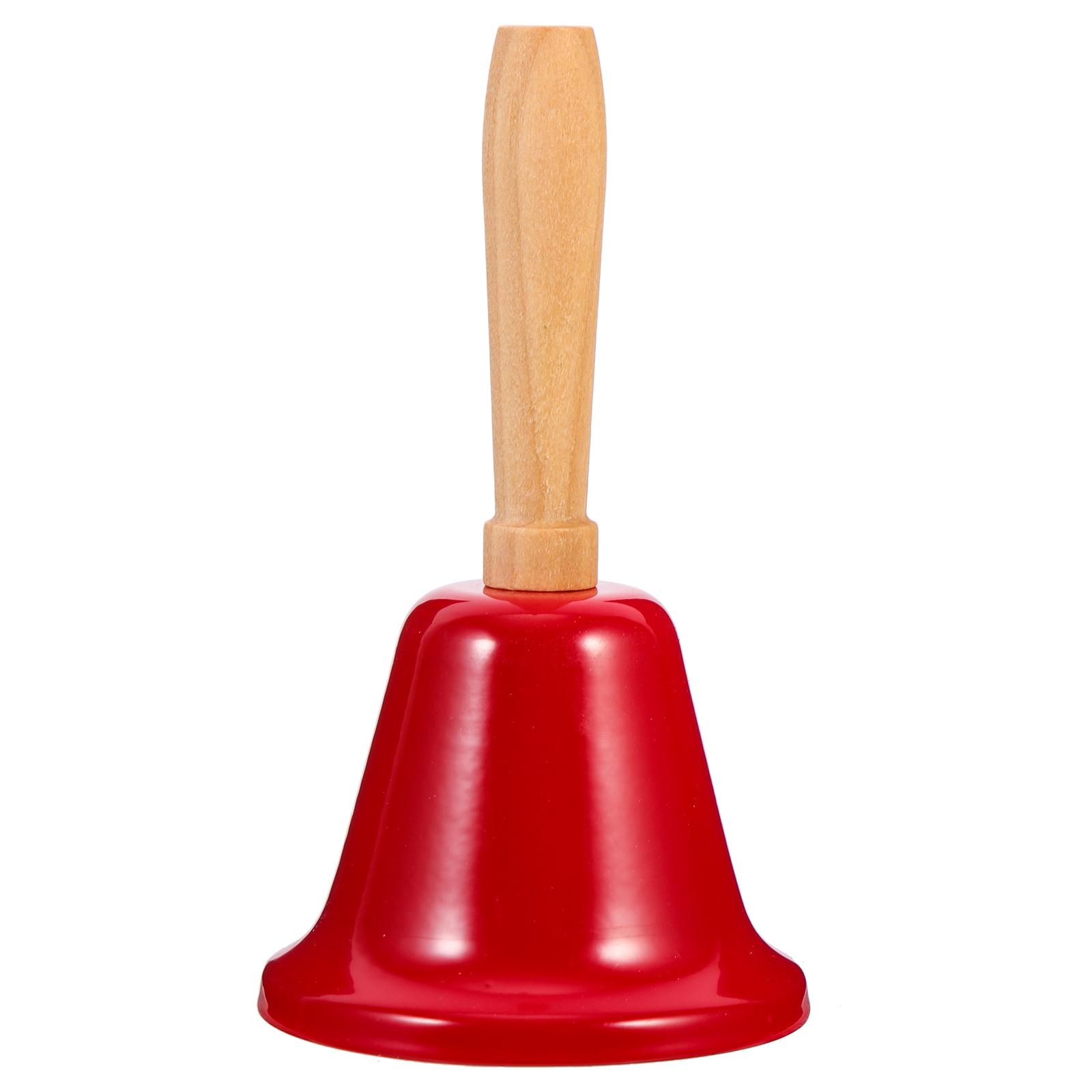 

6.5Cm Pink Wood Handle Santa Claus Bell Christmas nament Handheld Retro Call Bell Restaurant Dish Bell Hotel Bar Bell Zinc Alloy other
