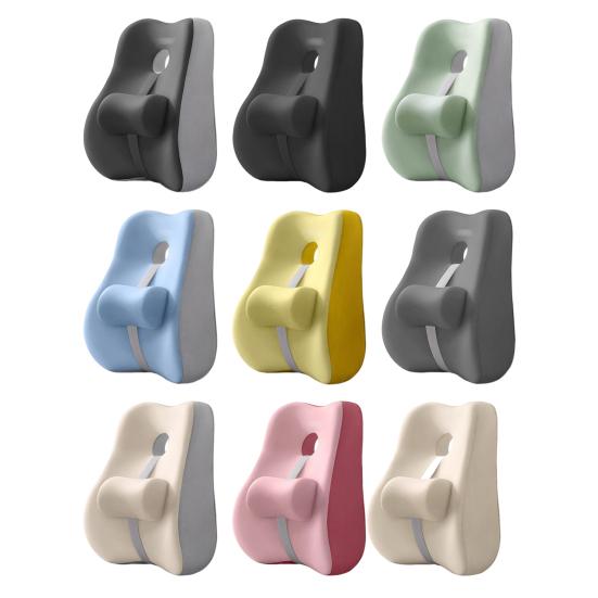 Lumbar Support Cushion Memory Foam Back Support Chair Lumbar Cushion with Adjustable Slider for Office Chair Computer Desk Chair Long Sitting Hours
