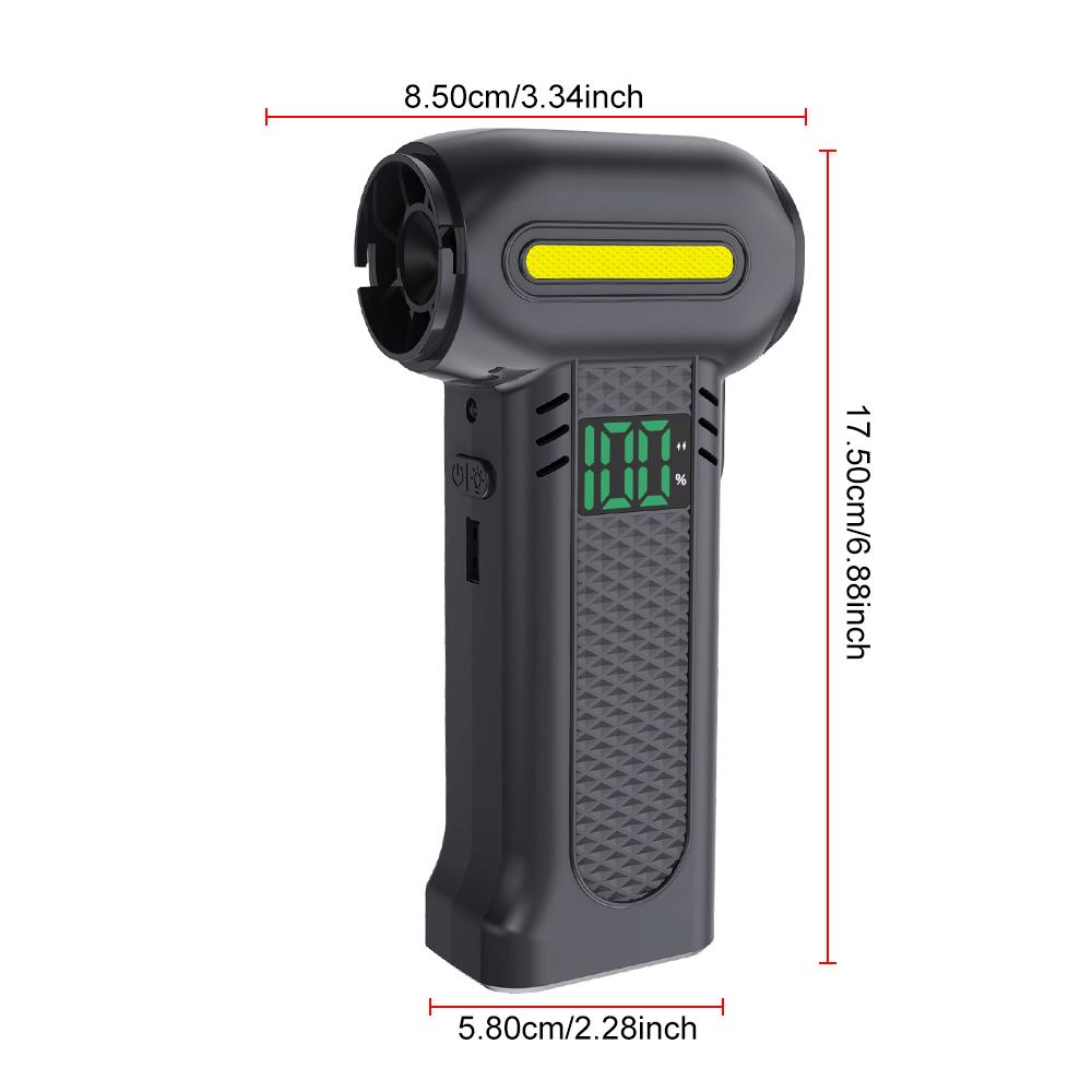 Turbo Blower Type-C Charging 5 Gears Adjustable Car Snow Removal Jet Fan Electric Air Duster Strong Blowing Cordless Multi Outlet Nozzles 200000RPM