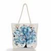 Flower tree print thick rope single-shoulder beach bag 7281 CLE