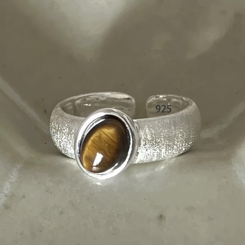 PANJBJ Inel Geometric din Argint 925 cu Cristal pentru Femei Elipsă Punk Exagerat Picătură de Apă Inel Deschis Cadou Bijuterie