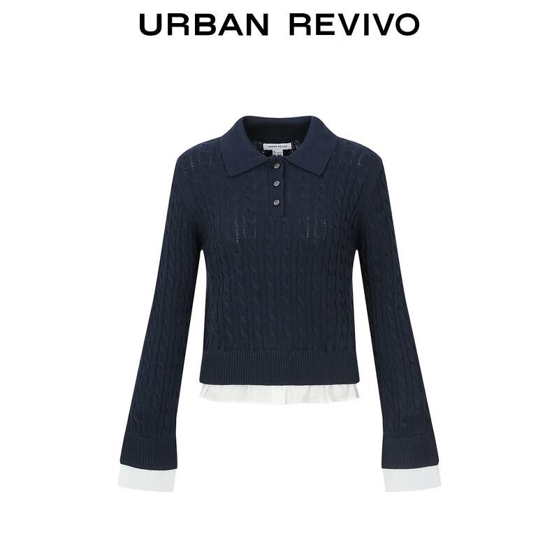 UR Women's Color Block Faux Two-Piece Knit Sweater