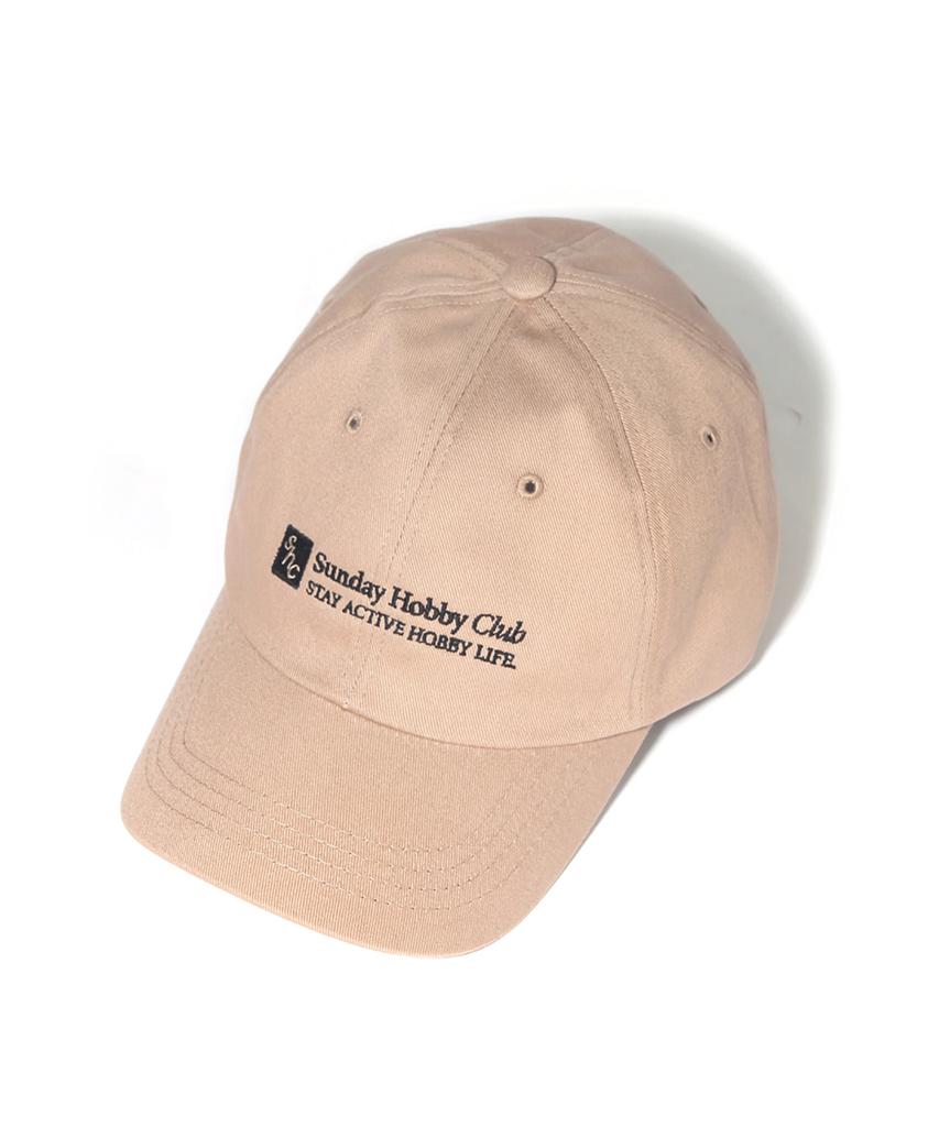 SUNDAY HOBBY CLUB Square Logo Curved Cap - Beige