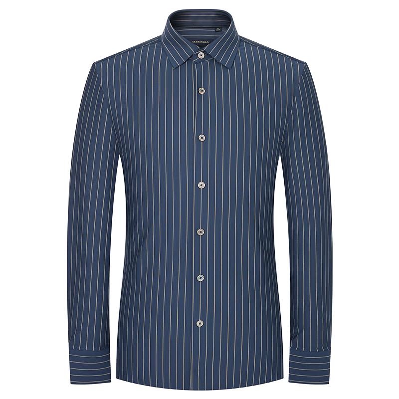 Baoxiniao Men's Striped Business Casual Long-Sleeve Shirt