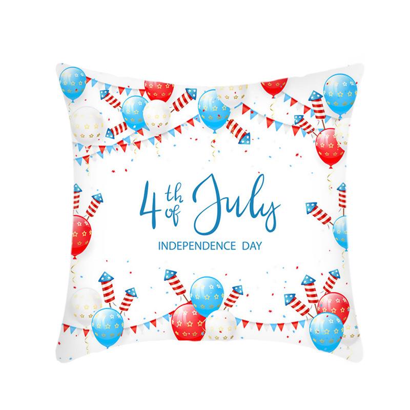 Independence Day Letter Flag Print Sofa Cushion Cover Home Holiday Pillow Cover