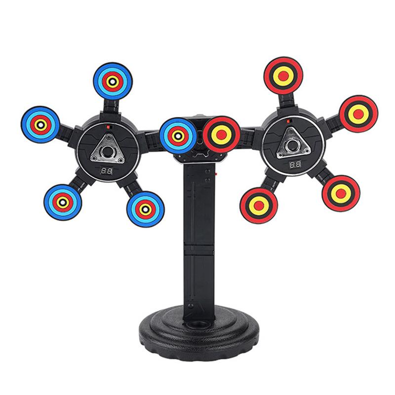 Drehbares elektronisches bewegliches Schieß-Digital-Punktziel für Waffe Automatisches Auto-Reset-Zubehör Weiche Waffen Jungen Kinder Erwachsene Spielzeug black