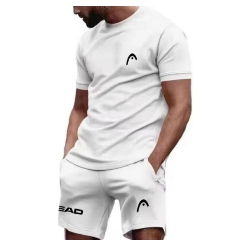 

Чоловічий дихаючий спортивний одяг для тенісу, літній спортивний костюм для бадмінтону та бігу на відкритому повітрі, вільний комплект шортів з короткими рукавами 2025 року L