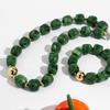 Acrylic Square Beads Chain Necklace Bangle Handmade Irregular Stone Shape Beaded Bracelet Choker Retro Jewelry Gifts