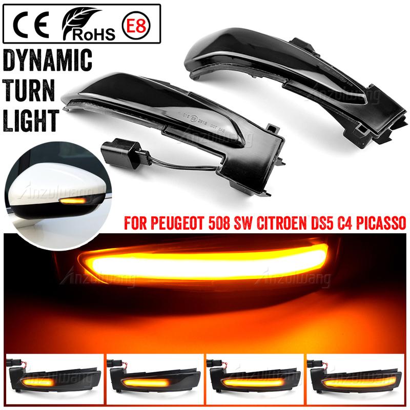 Side Mirror Flasher Lamp Dynamic Blinker LED Turn Signal Light For Peugeot 508 SW Citroen DS5 C4 Grand Picasso II