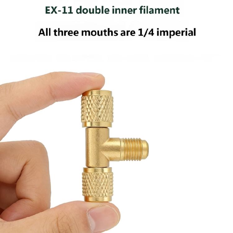 Valvole di Connessione Tripla in Ottone Ingegnerizzate con Precisione Adattatore per Manometro del Vuoto Robusto e Durevole per Strumenti a Vuoto