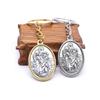 Ancient Oval Virgin Holy Father Saint Benedict Exorcism Ancient Silver Pendant Catholic Relic Keychain Religious Ornaments Church Gifts