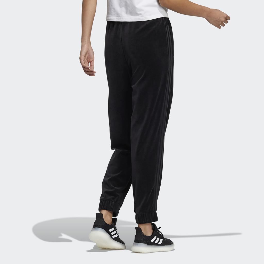 Adidas Velour Logo Track Pants Women Bottoms Black HG1847