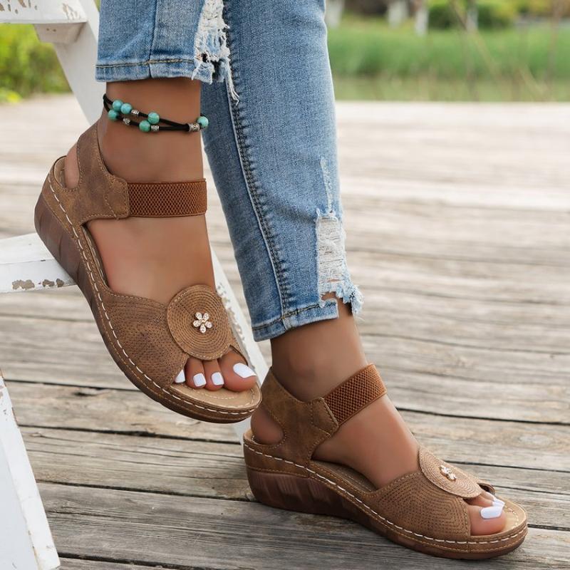 Vintage Wedge Sandals for Women Summer Beach Non Slip Platform Sandles Woman New Outdoor Casual Thick Sole Non Slip Beach Shoes