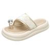 2025 summer new thick soled height increasing clip toe slippers for women's outdoor wear, cool and trendy