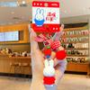 Kawaii Miffy Rabbit Keychain Cute Cartoon Red Fruit Story Bow Embroidered Creepy Keychain Best Friend's Festival Gift