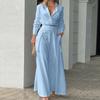 2 Pieces Women Stes Solid Color Temperament Loose Pocket top+wide Leg Pant Fashion Leisure Suit women's Clothing GHH8777