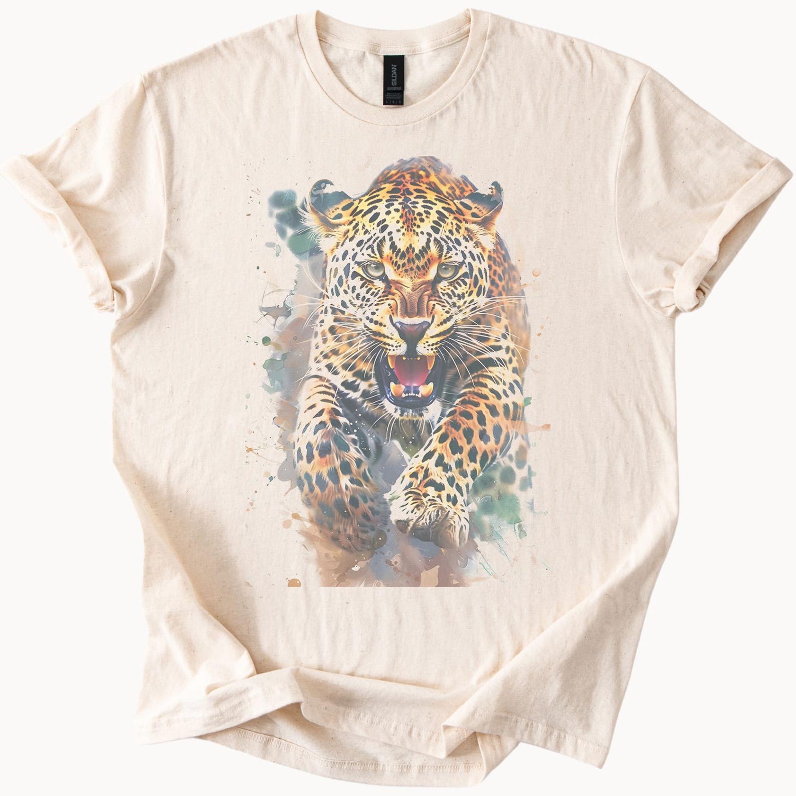Running Leopard Wild Art Graphic Shirt Tshirt 130