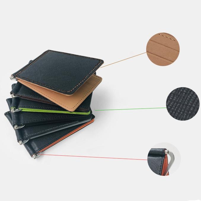 Vintage Men'S PU Leather Thin Wallet Solid Color Card Case Fashion Simple Wallet