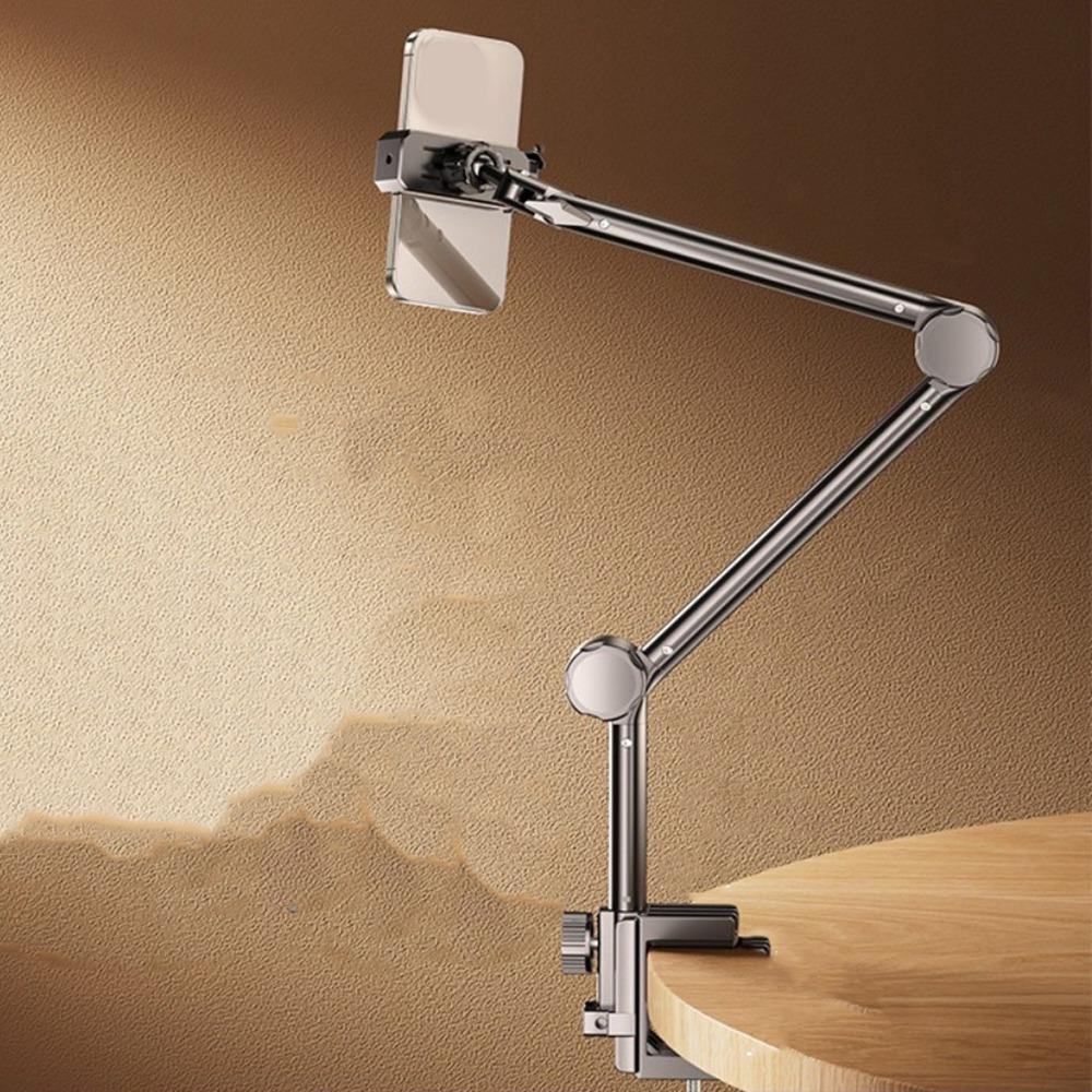 Carbon Steel Phone Tablet Holder 360° Rotating Mobile Tablet Mounting Stand Pad Tablet Bracket Bed