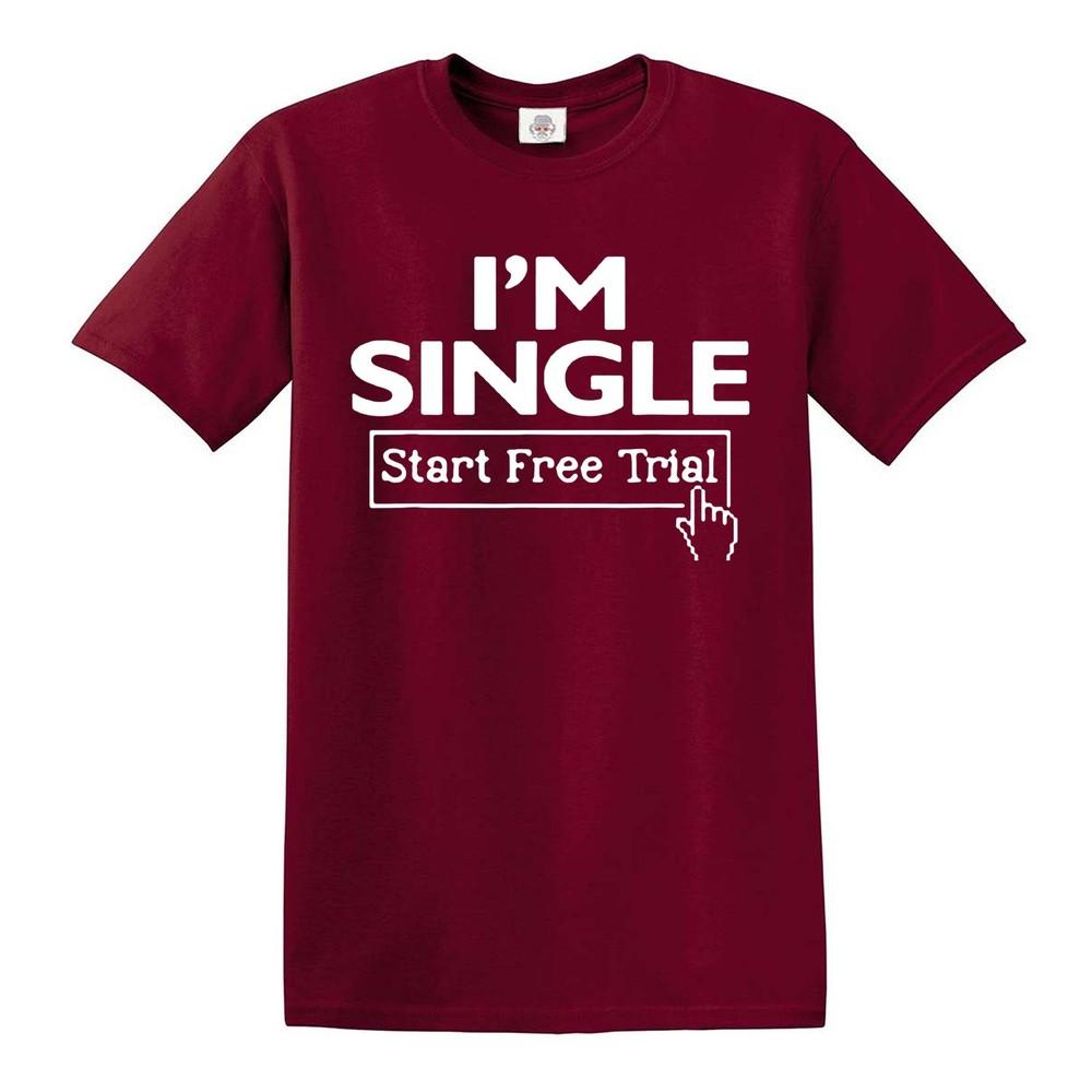 Im single start free funny slogan mens tshirt t shirts tee joke clothing 2XL