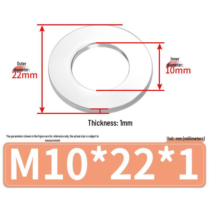 Jin Juntai Thick & Thin Stainless Steel Flat Washer, Round M10-M36