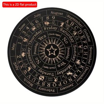 1pc 2d Flat Wood Pendulum Mat Ouija Board - 20cm Game Divination Wood En Communication Board Fortune Telling Toys Witch Crafts Supplies for Beginners