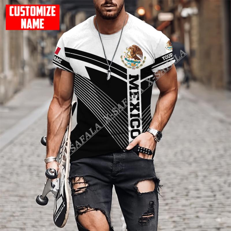 Custom Mexico Flag 3D Printed High Quality Milk Fiber T-shirt Men Casual Top Breathable Quick Dry Summer