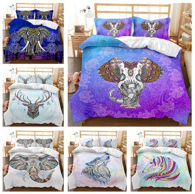 3D Böhmisches Bettwäsche-Set King Queen Bett Bettbezug Kissenbezüge 2/3-teilig Tierisches Bezugs-Set Kind Erwachsener Geschenk Exotischer Stil