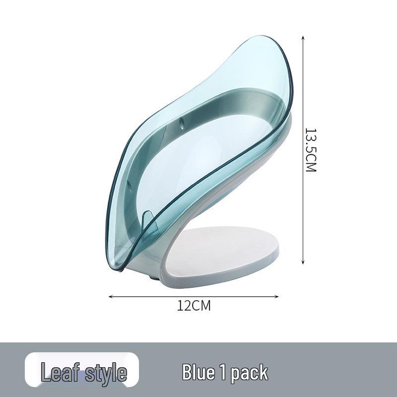 Punch-Free Leaf Soap Holder: Creative Bathroom Drainage Dish with Suction Cup.